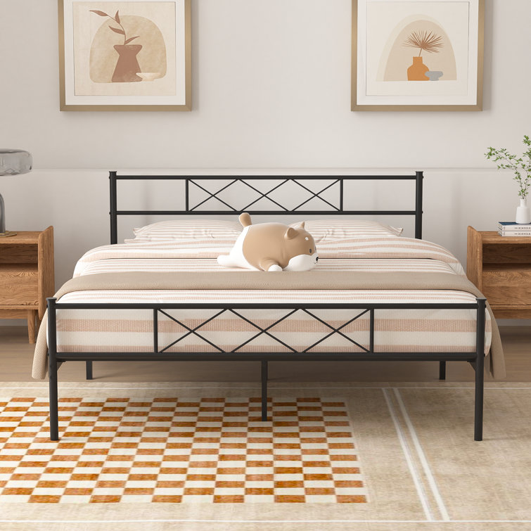 Steel bed deals single size